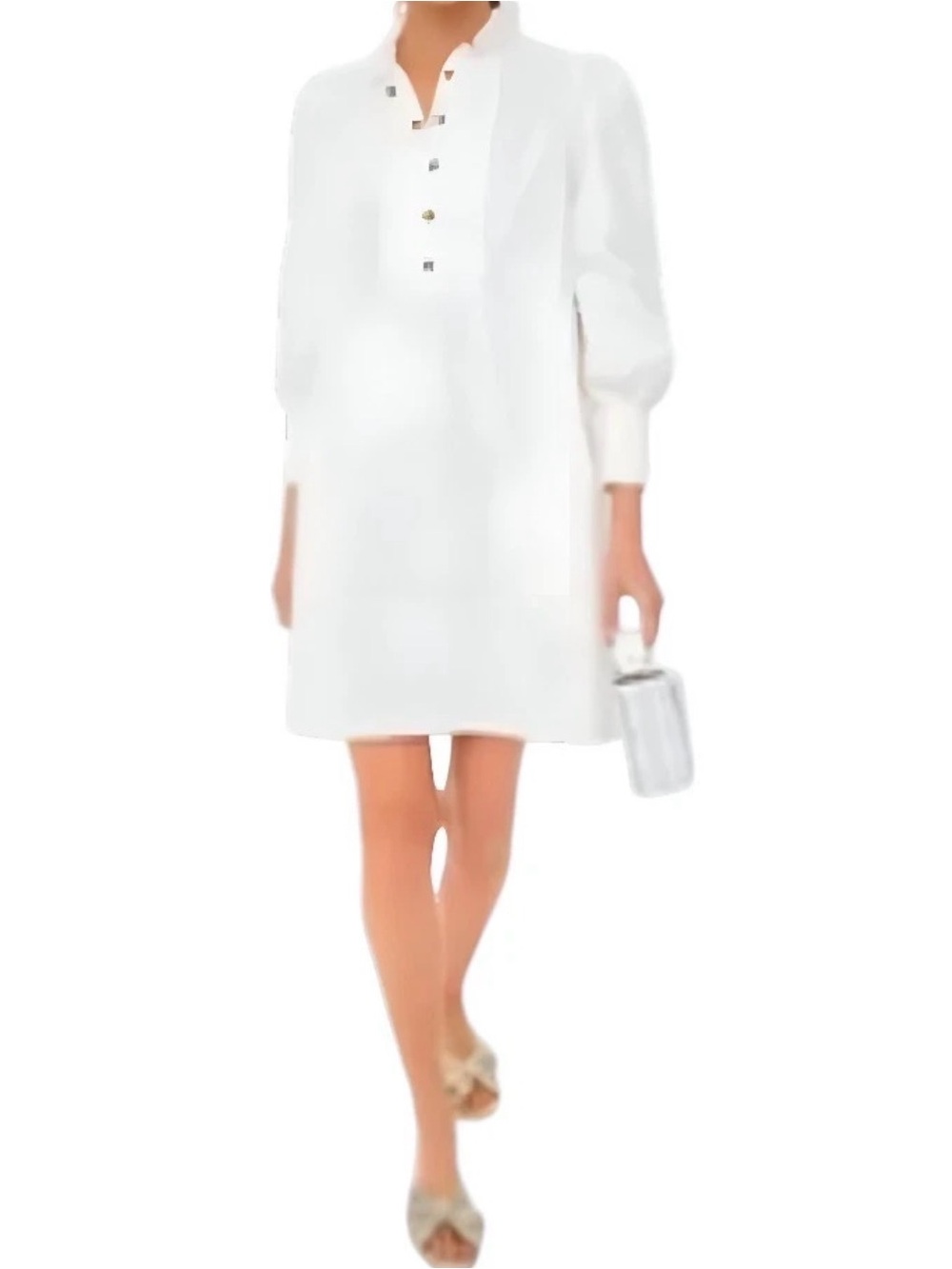 Tuckernuck Pomander Place Claiborne Cotton A-Line Mini Dress Sz L Pockets White